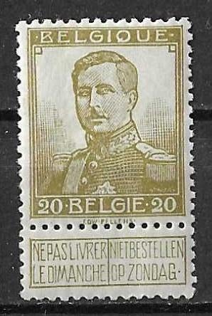 Belgique OPC 112 S.M. le Roi Albert Ier *, Timbres & Monnaies, Timbres | Europe | Belgique, Trace d'autocollant, Enlèvement ou Envoi