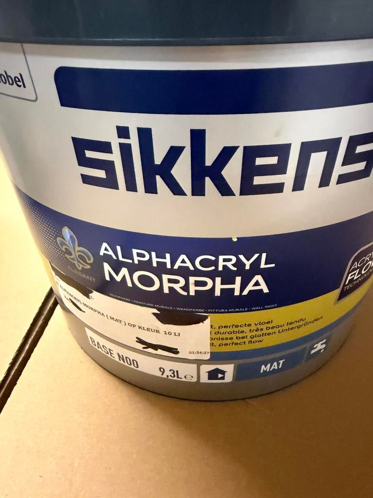 Sikkens Alphacryl morpha speciaal blauwgroene muurverf 10l, 5 tot 10 liter, Ophalen, Nieuw, Verf