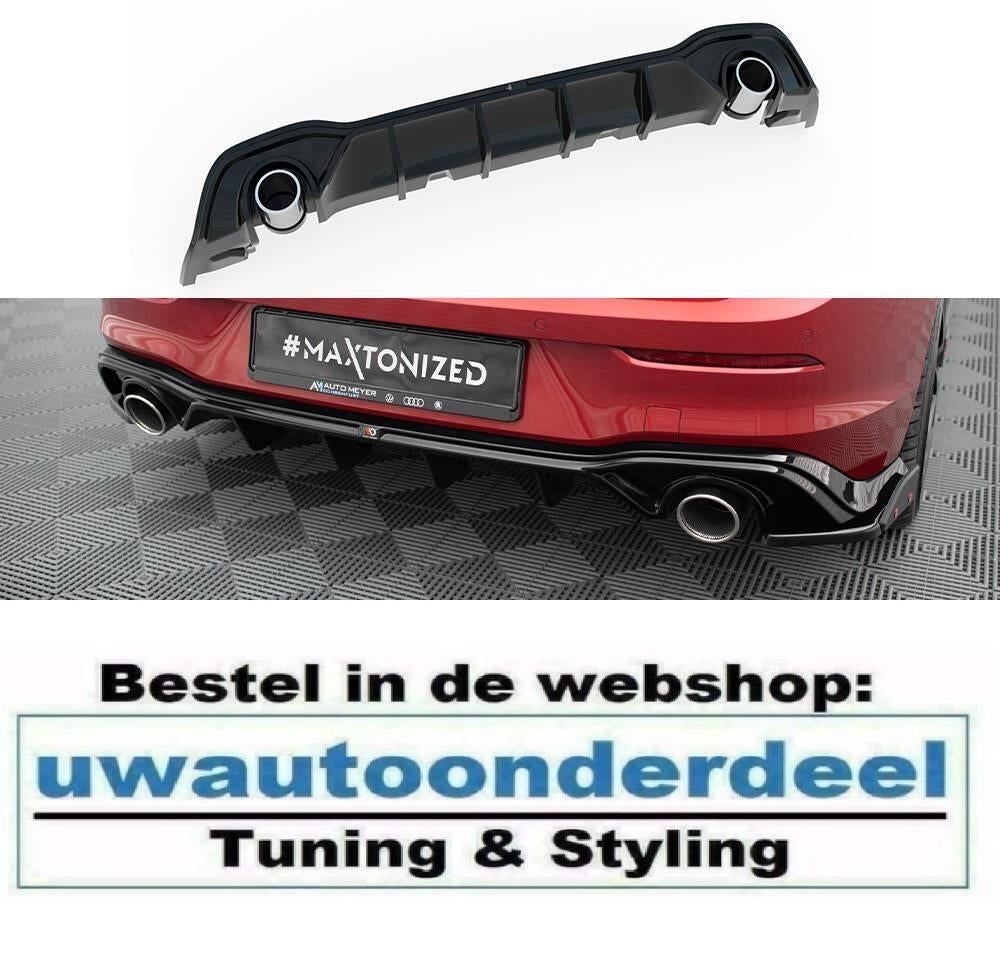 Maxton Design GTI Look Diffuser Geschikt Voor VW Golf 8 GTE, Verzenden