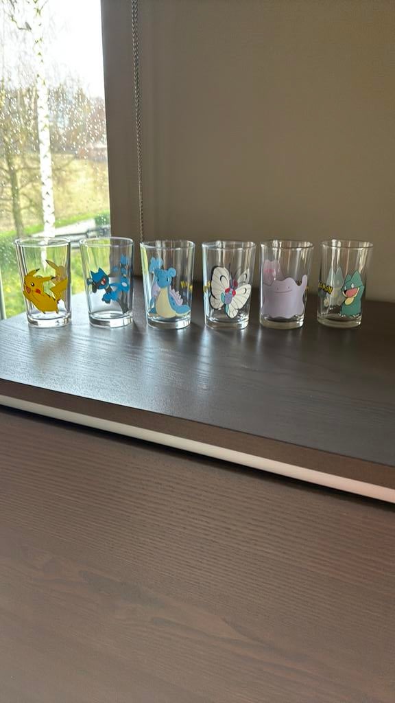 Pokémon glaasjes 6 stuks, Ophalen of Verzenden, Zo goed als nieuw