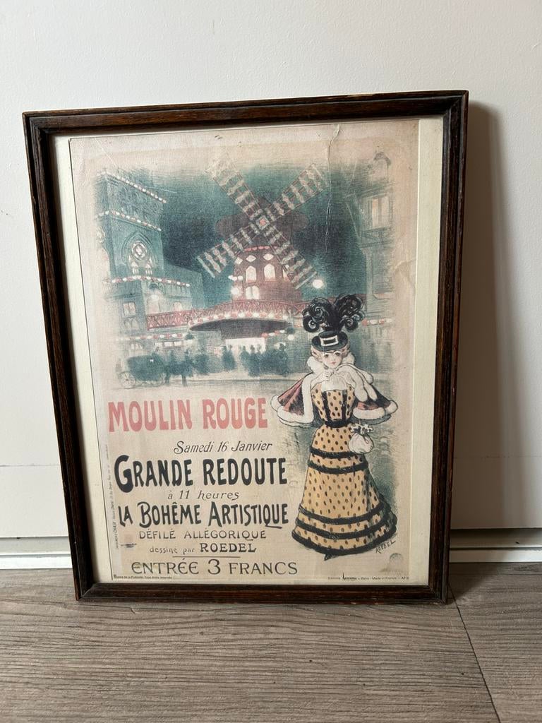 Antiek kadertje Moulin Rouge, Ophalen, Gebruikt