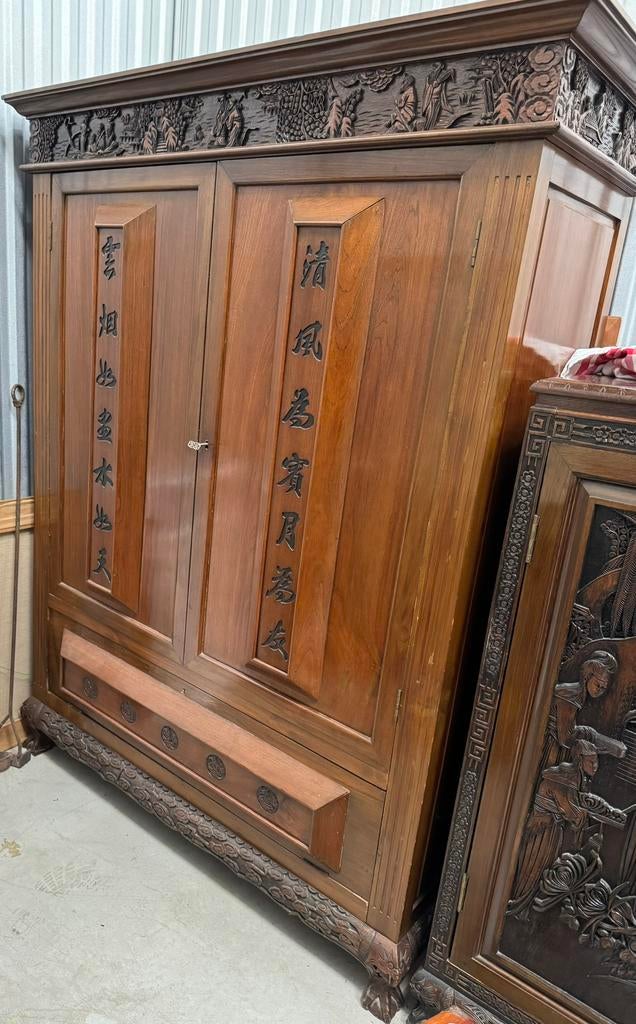 Oosterse Kledingkast Vintage, Antiquités & Art, Antiquités | Meubles | Armoires, Enlèvement