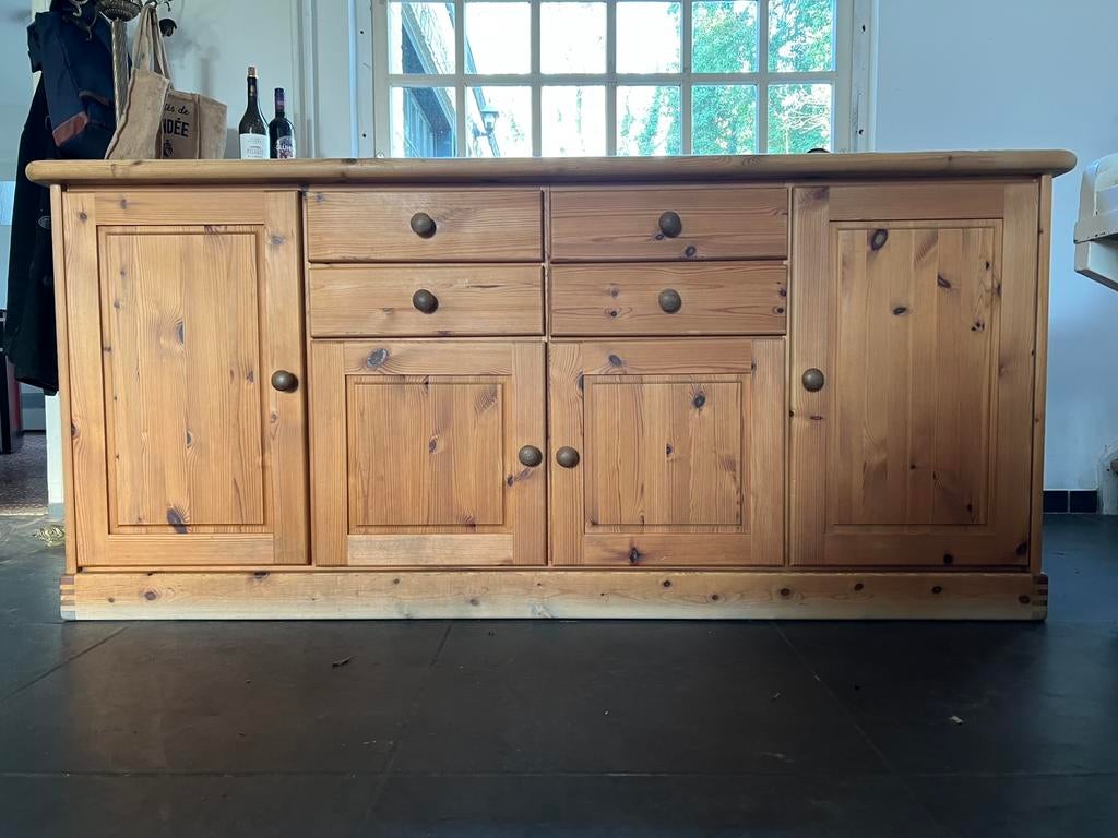 Buffet en pin massif — 4 tiroirs + 4 portes, Enlèvement, Comme neuf