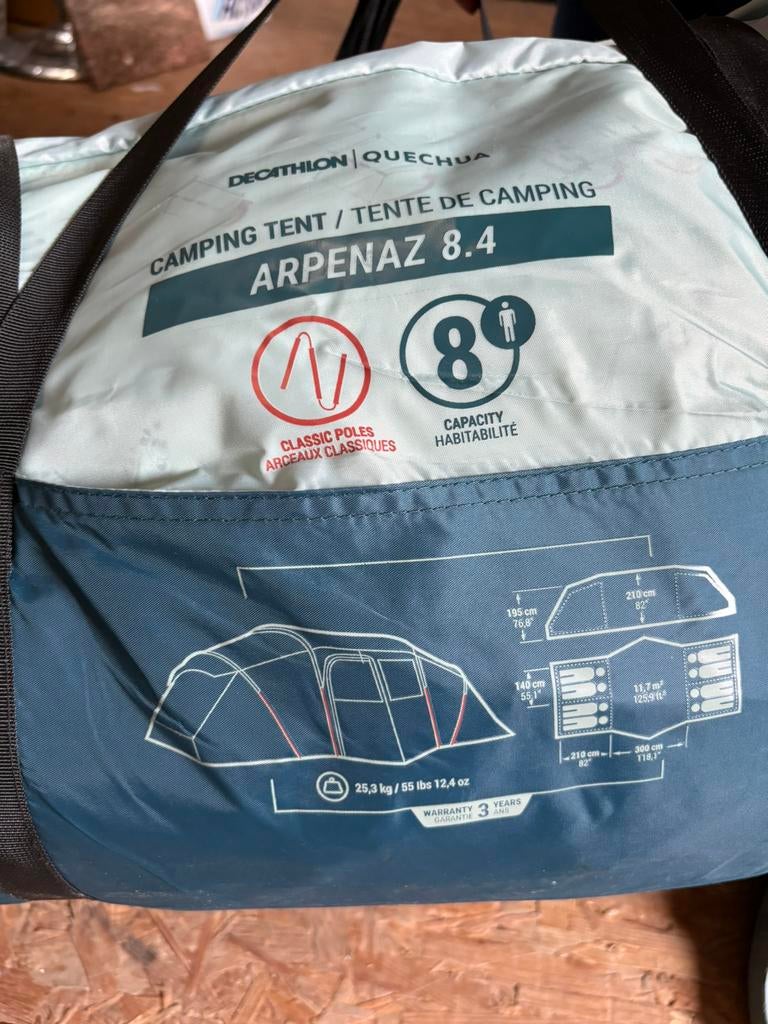Tent voor 8 personen + vloerzeil voor binnen, Ophalen, Zo goed als nieuw