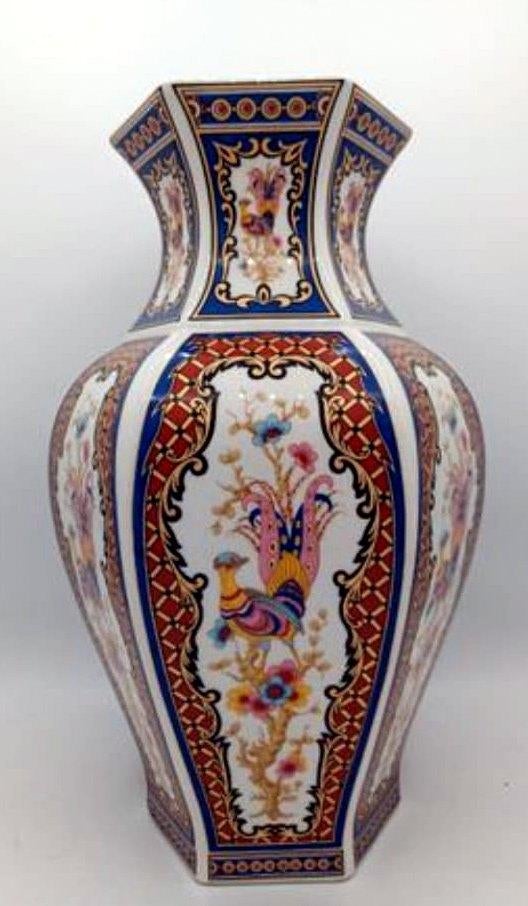 Vase hexagonal en céramique polychromes, Antiquités & Art, Antiquités | Vases, Enlèvement ou Envoi