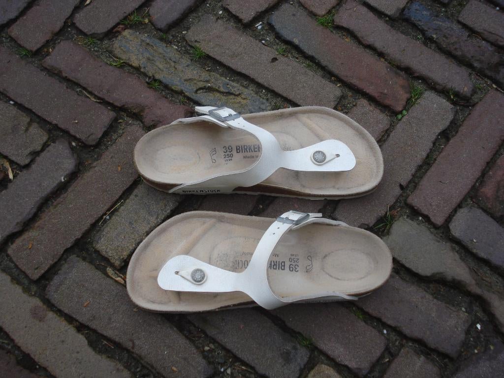 Birkenstock wit gizeh 39 nu gratis verzending per post, Comme neuf, Blanc, Envoi, Sandales de bain