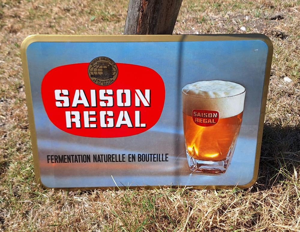 Glacoide reclamebord van Saison Regal, een Belgisch bier🍺, Collections, Marques & Objets publicitaires, Utilisé, Panneau publicitaire