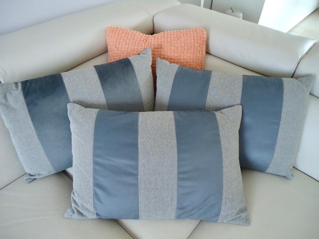 3 coussins décoratif neufs, Enlèvement, Neuf, Gris, Rectangulaire