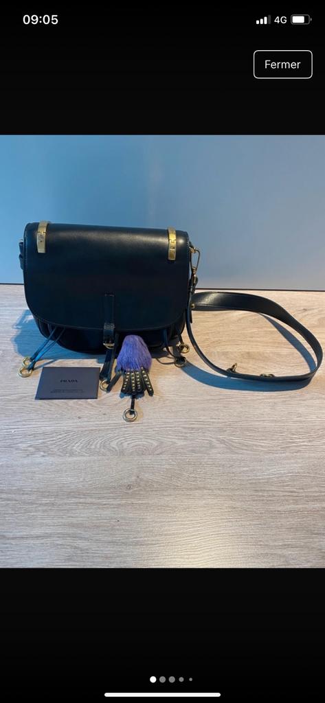 Sac Prada Corsaire leather, Enlèvement, Utilisé, Noir, Sac à bandoulière