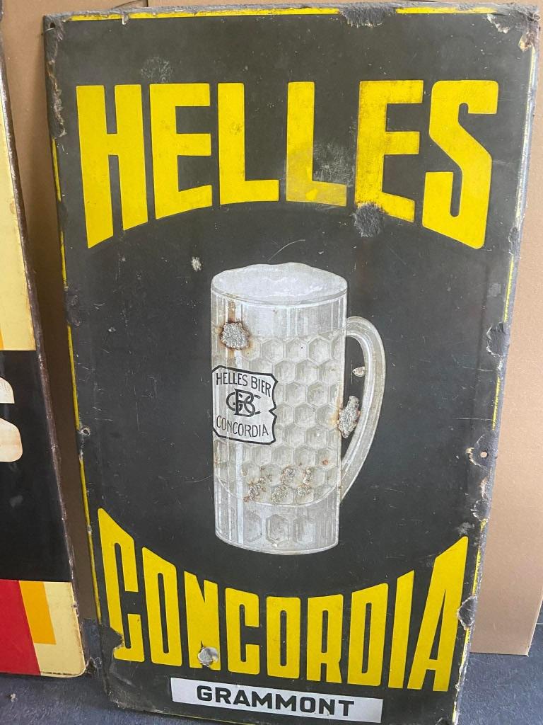 Plaque émaillée Concordia, Collections, Marques & Objets publicitaires, Enlèvement, Utilisé, Panneau publicitaire