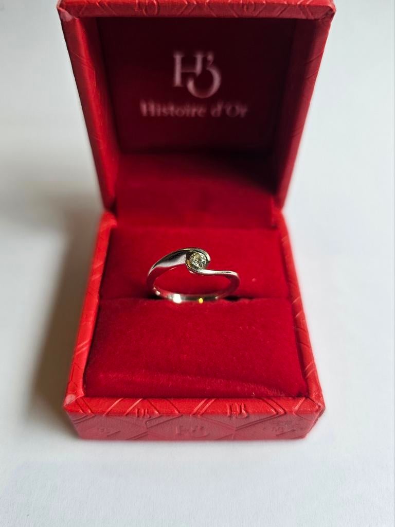 Bague Or blanc T48, Bijoux, Sacs & Beauté, Bagues, Enlèvement ou Envoi, Femme ou Homme, Comme neuf, Or