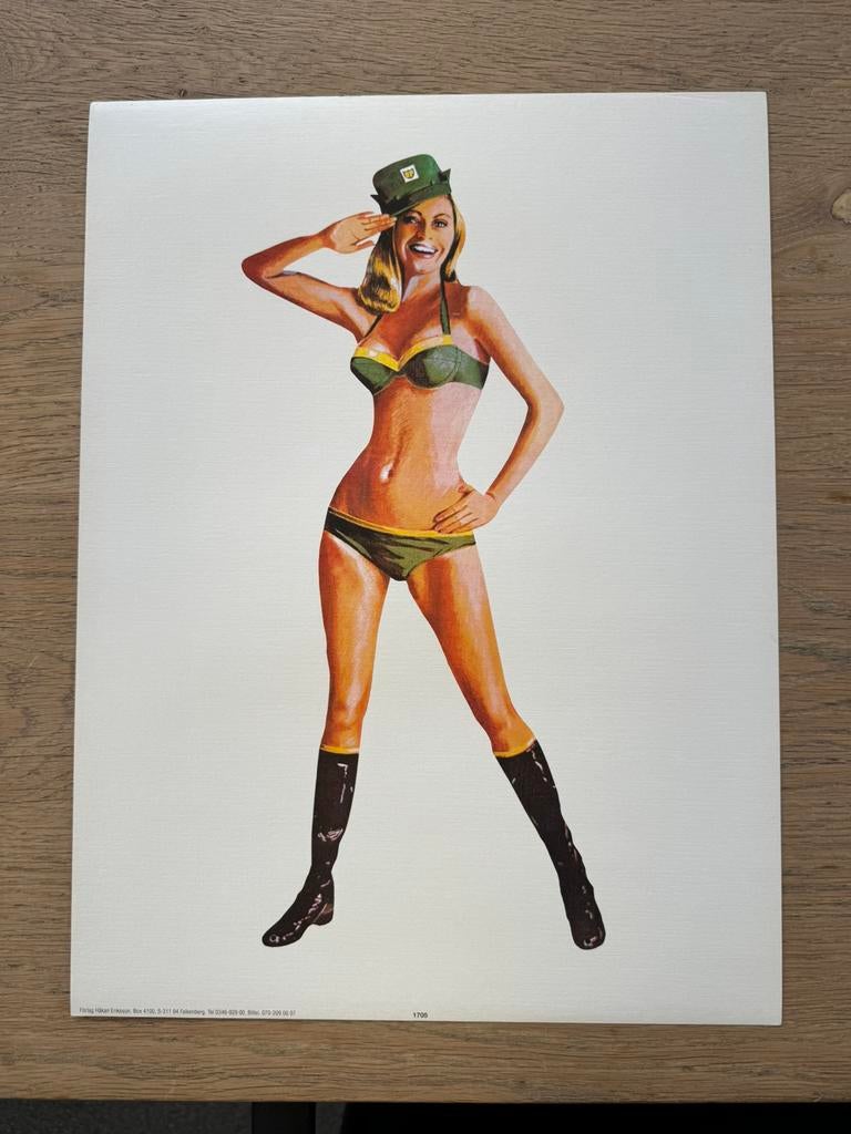 Affiche publicitaire ancienne BP Pin-Up, Collections, Marques & Objets publicitaires, Enlèvement ou Envoi, Utilisé, Panneau publicitaire
