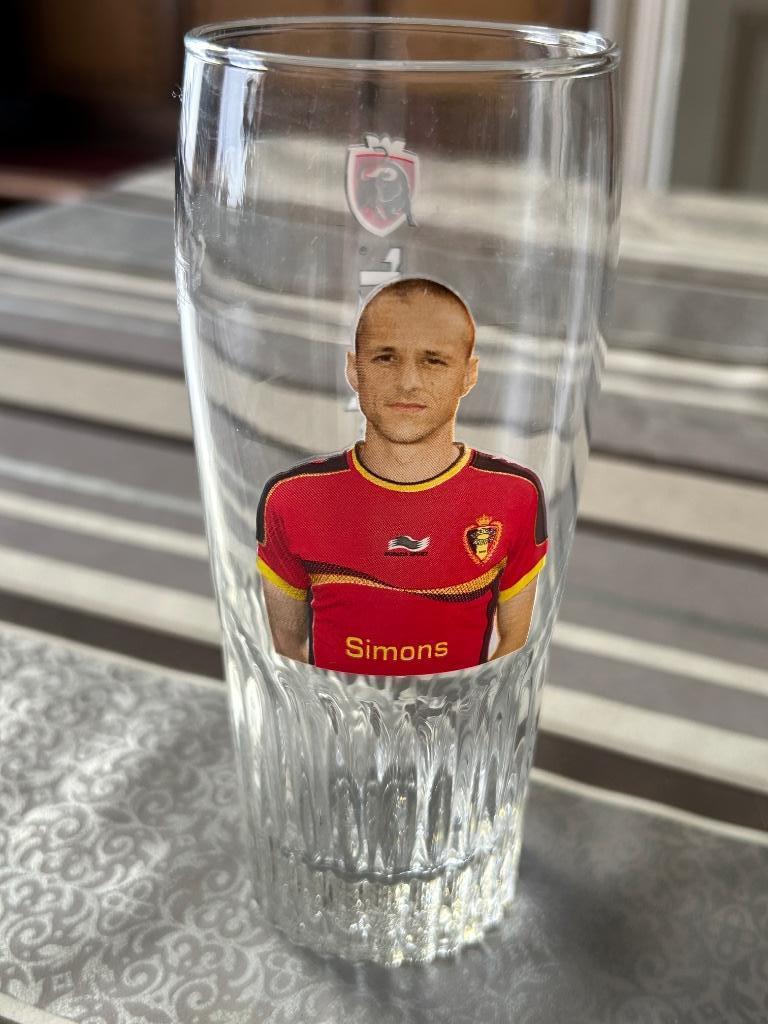 Jupiler glas met afbeelding Timmy Simons, Verzamelen, Ophalen, Zo goed als nieuw, Glas of Glazen, Jupiler