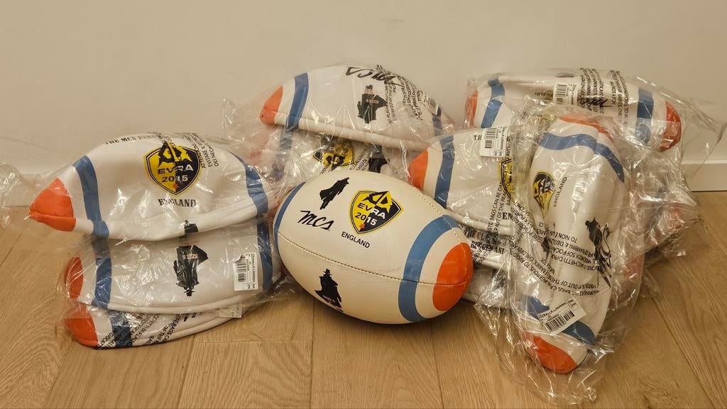 16 ballons de rugby (taille 5) — neufs dans leur emballage, Enlèvement, Comme neuf, Ballon