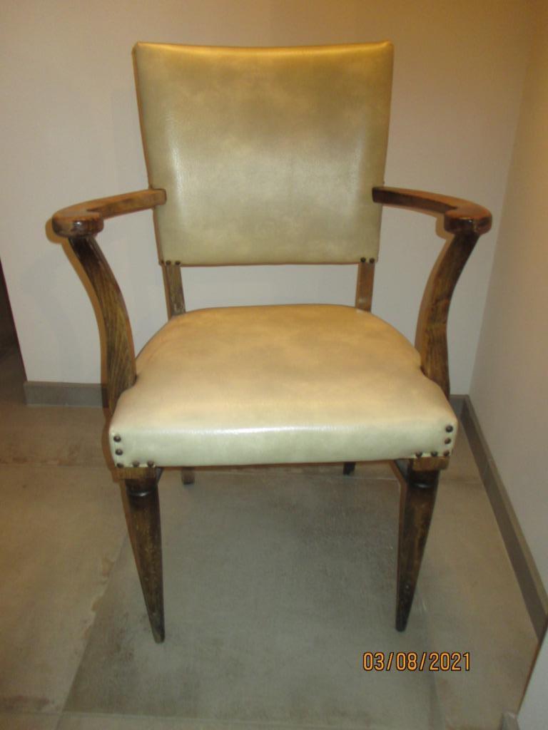 bureaustoel met zit in namaakleder, Ophalen of Verzenden, Beige, Bureaustoel