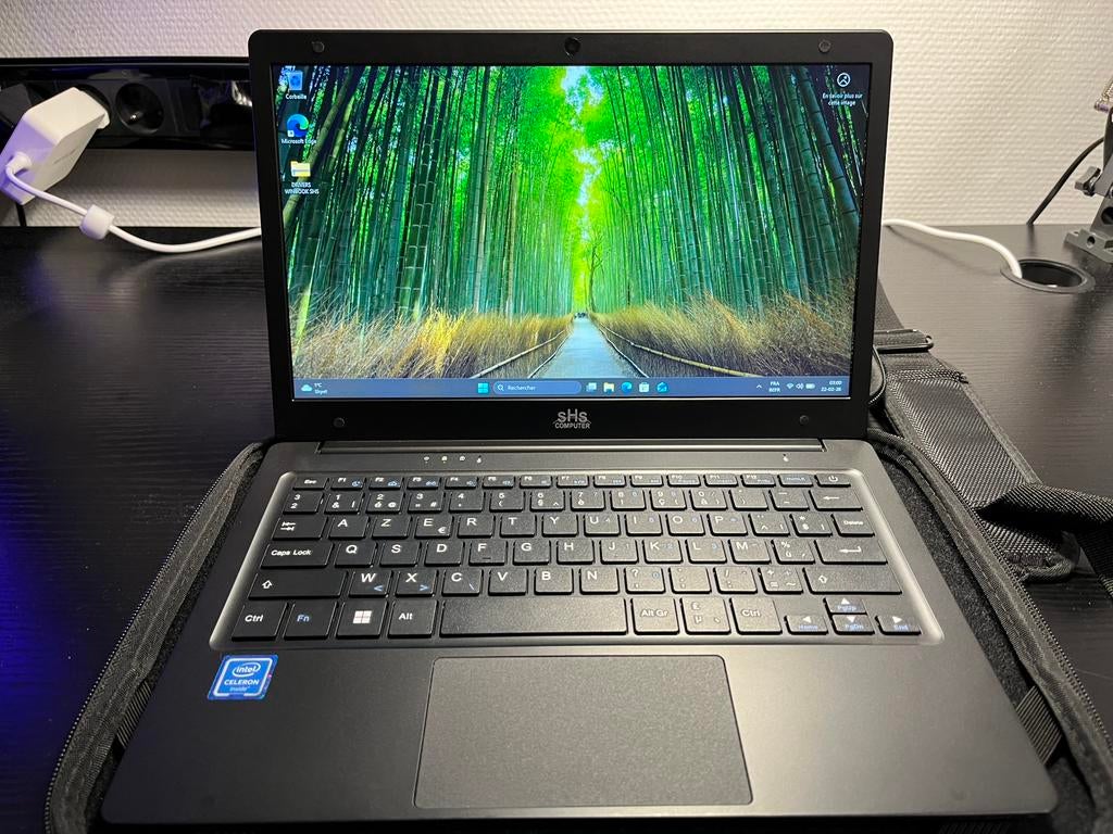 Laptop SHS 12" Intel Celeron N4020 8GB Ram 128GB SSD, Enlèvement ou Envoi, Comme neuf, Azerty, SSD