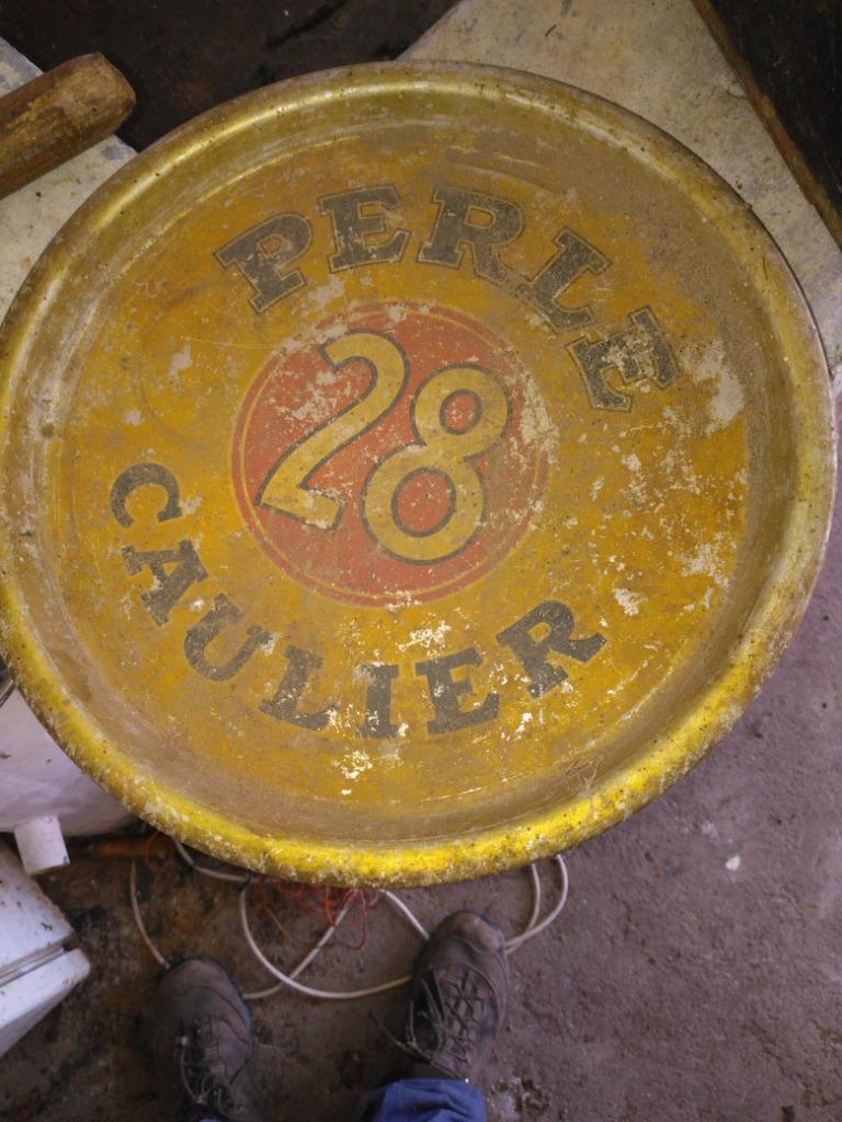 plateau de bière Caulier 28, Collections, Marques de bière, Enlèvement ou Envoi, Utilisé, Panneau, Plaque ou Plaquette publicitaire