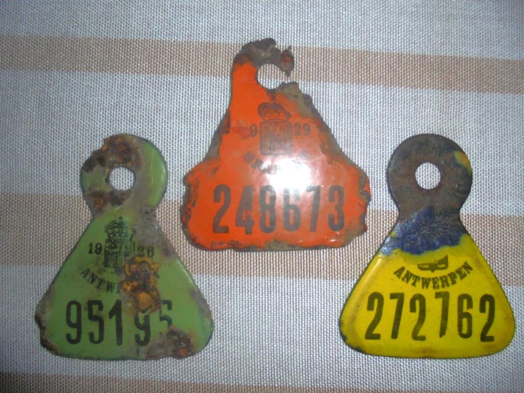 3 plaques vélo émaillées dans état préservé plaque fiscale, Enlèvement ou Envoi