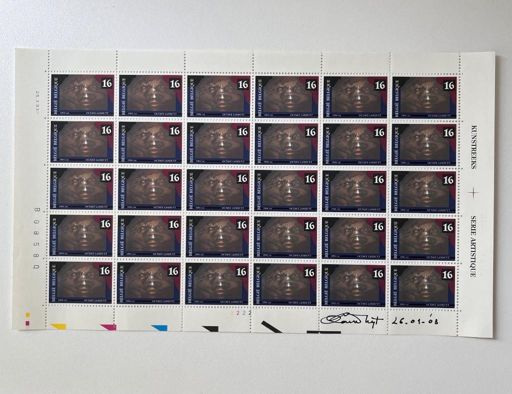 Vel postzegels Octave Landuyt, gesigneerd, Ophalen of Verzenden, Nieuw, Schilder- en Tekenkunst, Octave Landuyt