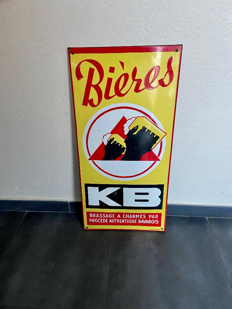 Ancienne plaque émaillée Kanterbrau, Envoi, Comme neuf, Panneau, Plaque ou Plaquette publicitaire, Autres marques