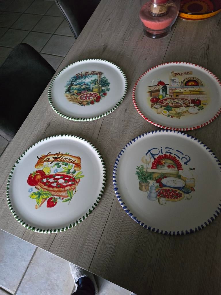 Assiettes à pizza 4 pièces, Maison & Meubles, Enlèvement