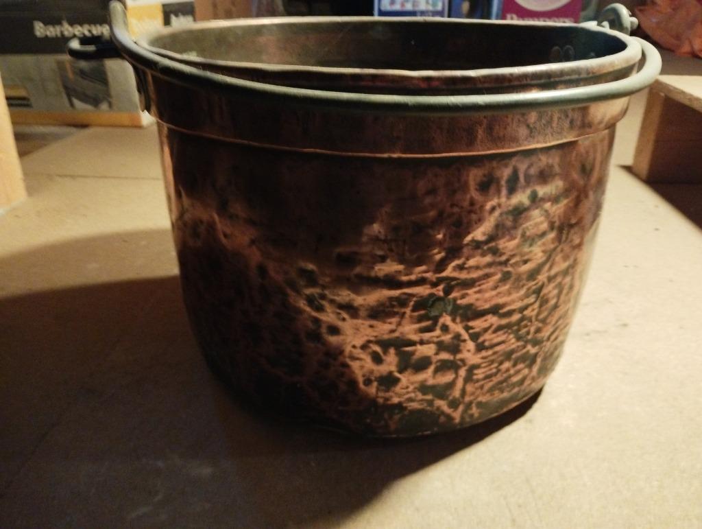 Lot de 2 cache pots et 2 chaudrons en cuivre, Enlèvement, Cuivre