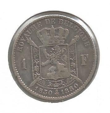 13914 * LEOPOLD II * 1 frank 1830-80, Postzegels en Munten, Munten | België, Verzenden, Zilver