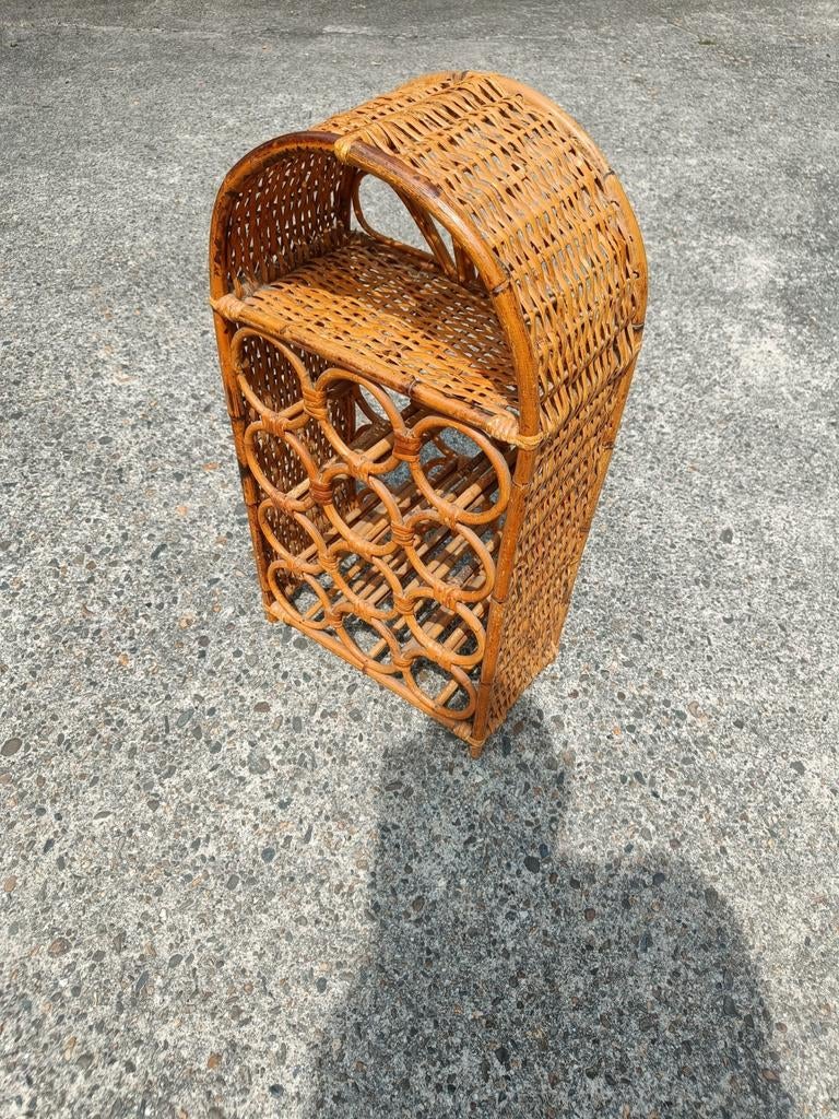 Vintage rotan wijnrek Rohe Noordwolde, Ophalen, Gebruikt