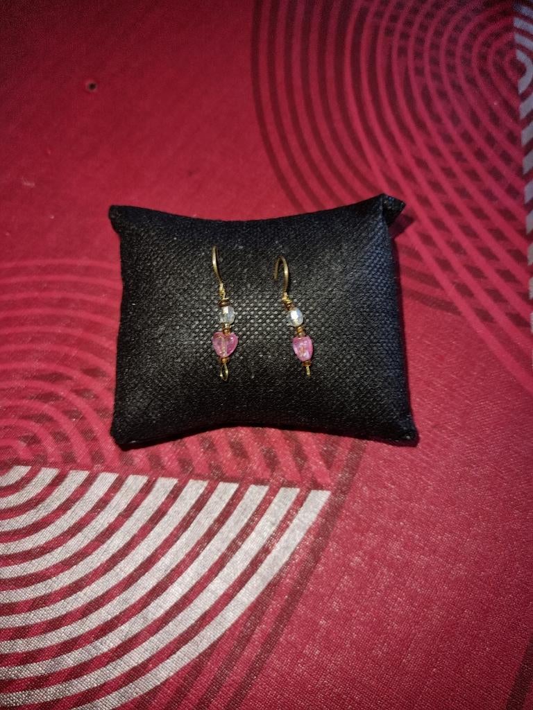 nr 1 oorbellen, Bijoux, Sacs & Beauté, Boucles d'oreilles, Neuf, Enlèvement ou Envoi, Rose, Argent