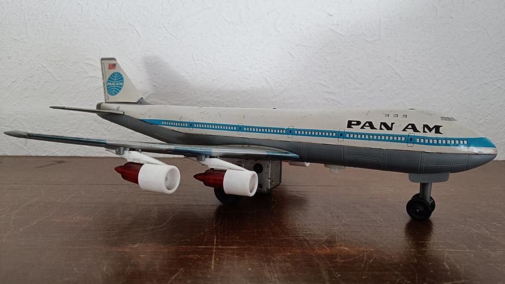 Vintage blikken Pan Am vliegtuig Japan., Ophalen of Verzenden, Gebruikt, Schaalmodel