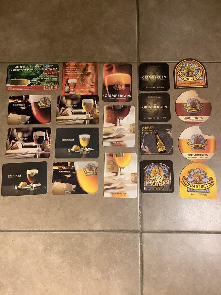 Lot de 19 sous bocks brasserie Grimbergen, Comme neuf
