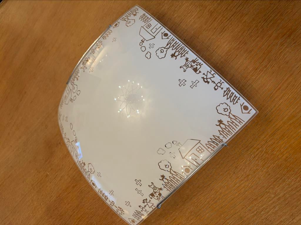 Plafondlamp voor de kinderkamer (voor volwassenen ), Ophalen of Verzenden, Zo goed als nieuw, Glas, Moderne