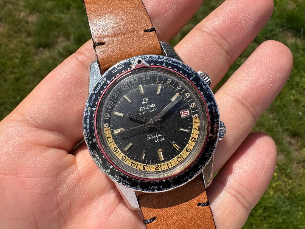 1960's Enicar Sherpa Guide, Montre-bracelet, Autres marques, Enlèvement ou Envoi, Acier