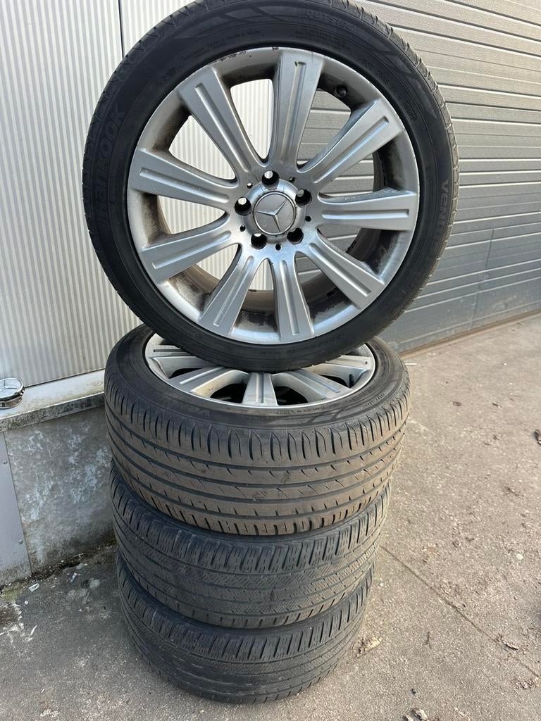 4x Mercedes velgen op band zie foto voor afmetingen banden, Enlèvement, Pneus et Jantes