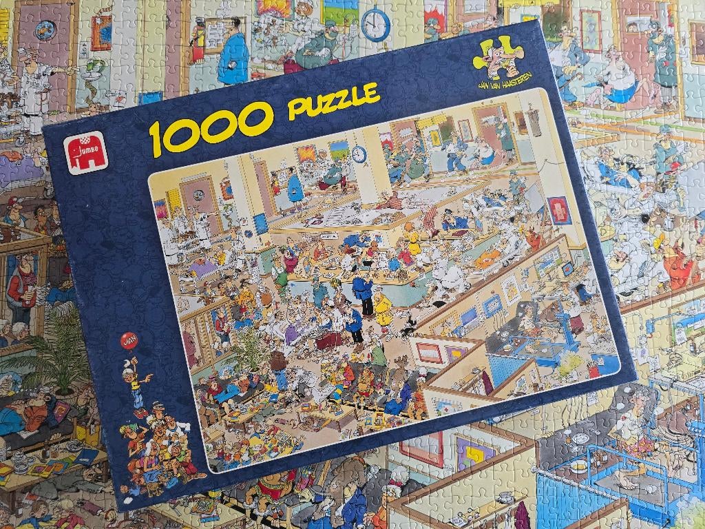 8 Jan Van Haasteren puzzels, Ophalen of Verzenden, 500 t/m 1500 stukjes, Zo goed als nieuw, Legpuzzel
