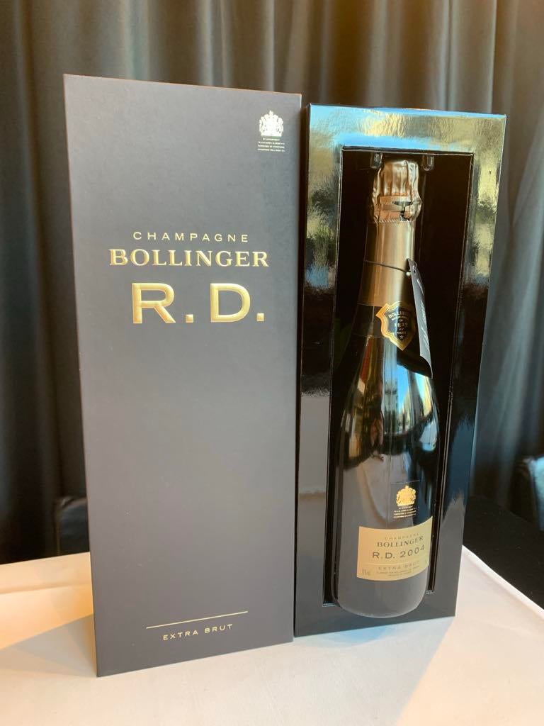 Vintage Bolliger RD 2004 champagne, Verzamelen, Ophalen of Verzenden, Zo goed als nieuw, Frankrijk, Champagne