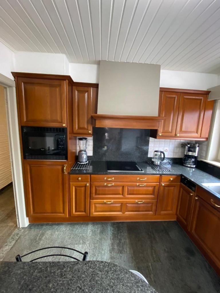 Keuken + apparatuur, L-form 2,9x2,2m, Maison & Meubles, Cuisine | Cuisines complètes, Granit ou Pierre, Brun, Enlèvement, Utilisé