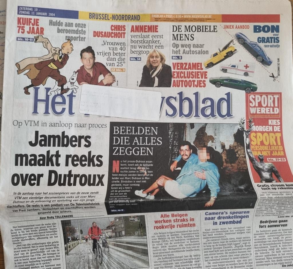 Journal Journal Tintin Tintin Het Nieuwsblad 2004, Enlèvement ou Envoi, 1980 à nos jours, Journal