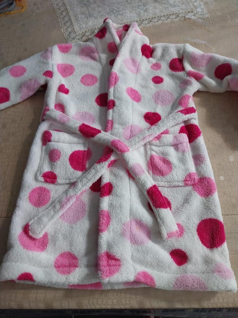 Peignoir éponge blanc et rose. Taille 92 (2 ans, Kinderen en Baby's, Kinderkleding | Maat 92, Ophalen, Nacht- of Onderkleding