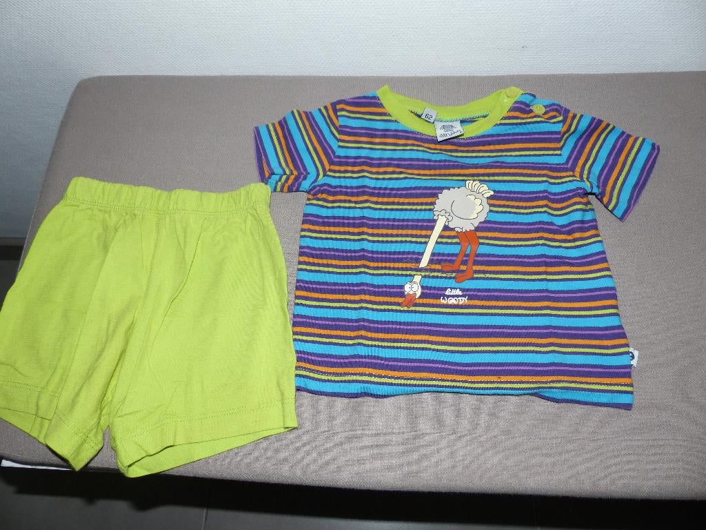 Little Woody zomerpyjama - maat 62, Kinderen en Baby's, Babykleding | Maat 62, Nacht- of Onderkleding, Jongetje of Meisje, Ophalen of Verzenden