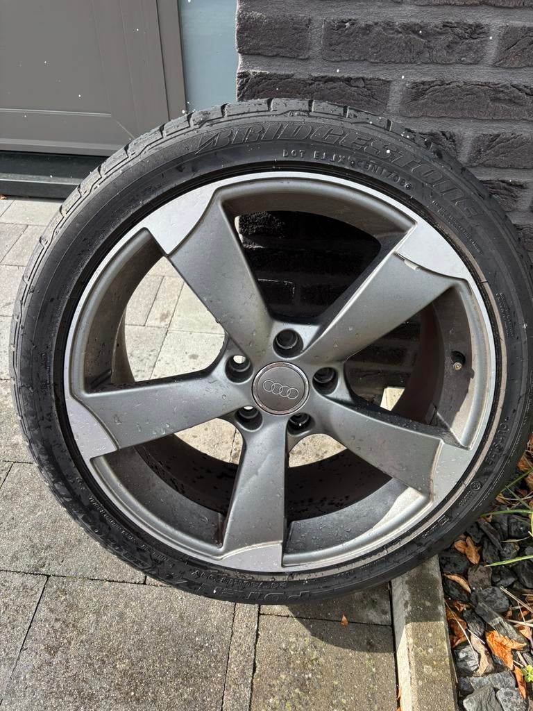 Audi rotor 18’ velgen met banden, Ophalen, 18 inch, Banden en Velgen, Gebruikt