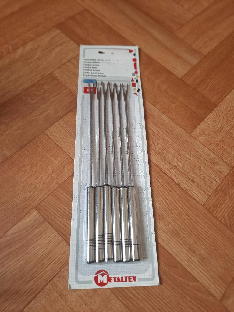 nieuw pak 6 fondue vorken Metaltex , roestvrij staal 24 cm, Huis en Inrichting, Keuken | Bestek, Ophalen of Verzenden, Nieuw