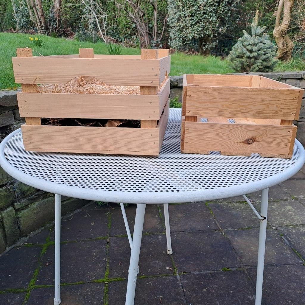 Deux boîtes de rangement en bois, Neuf, Moins de 50 cm, Enlèvement, Moins de 50 cm