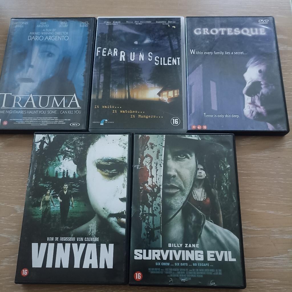 5 dvd genre triller, horror , 2,50 € voor 5 dvd, Cd's en Dvd's, Dvd's | Horror, Ophalen of Verzenden