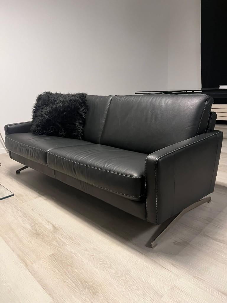 lederen zetel, Ophalen, Driepersoons, Leer, Zo goed als nieuw