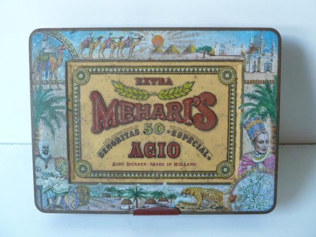 boîte à cigares Agio vintage rétro sans plaque émaillée, Collections, Enlèvement ou Envoi