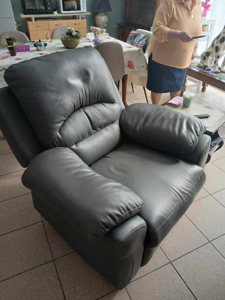 Relaxzetel, Huis en Inrichting, Ophalen, Gebruikt, Eenpersoons, Leer