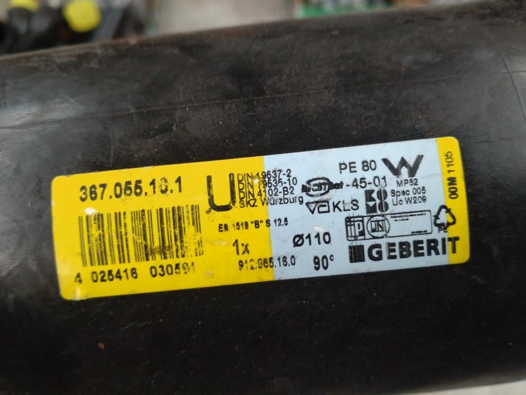 Geberit PE bochten, koppelingen, ... + enkele PVC, Doe-het-zelf en Bouw, Buizen en Afvoer, Ophalen, PVC, Bochten