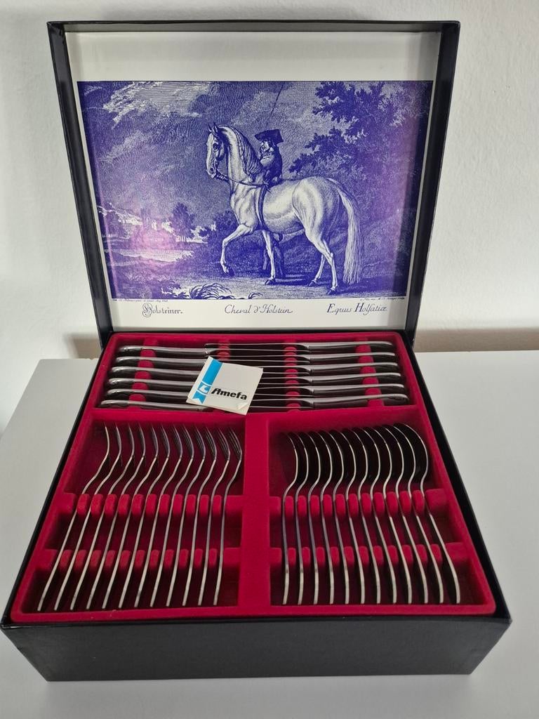 Ménagère AMEFA Vintage NEUVE - 65 pièces - Service Poisson &, Antiquités & Art, Antiquités | Couverts, Enlèvement ou Envoi