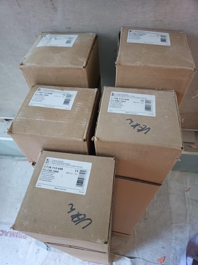 Bosch rookgasafvoer buizen 80/125 , 5stuks, Ophalen